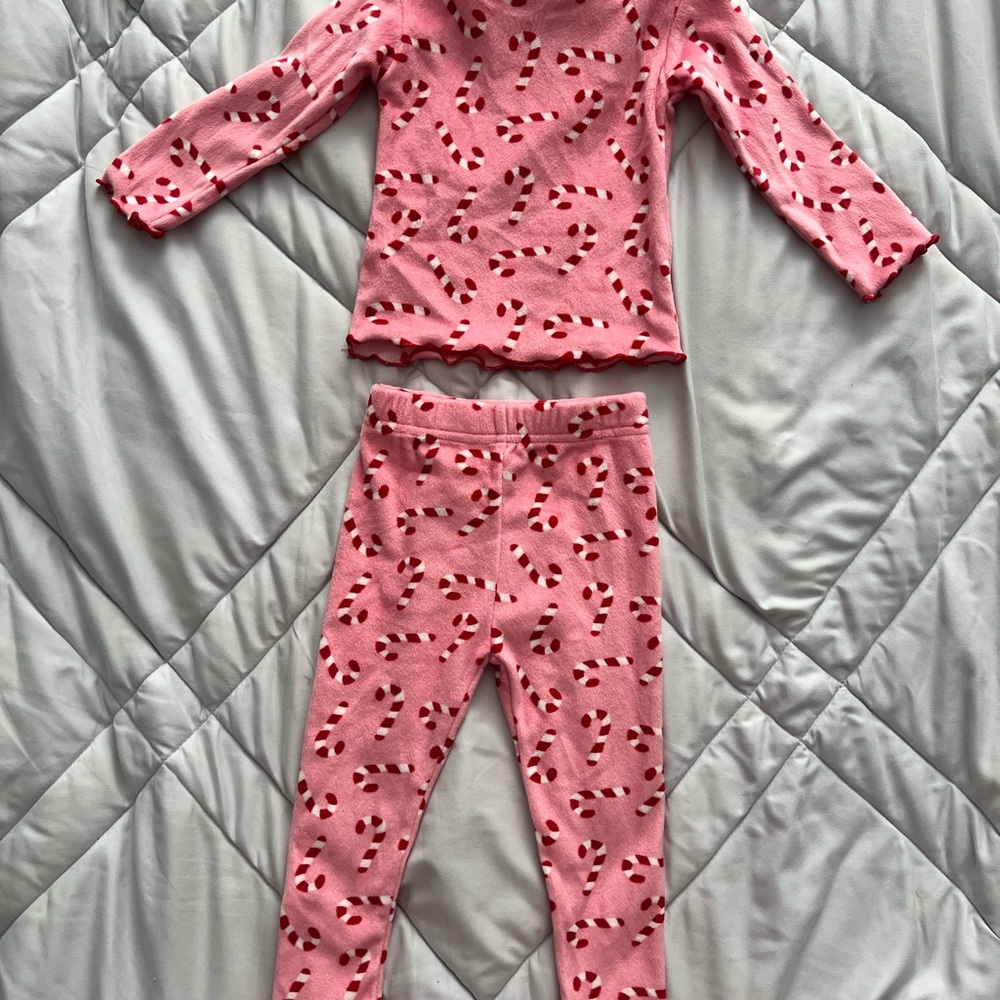 Pink Candy Cane Kids Pajamas